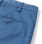 Isaia - Slim-Fit Stretch-Cotton Twill Bermuda Shorts - Blue