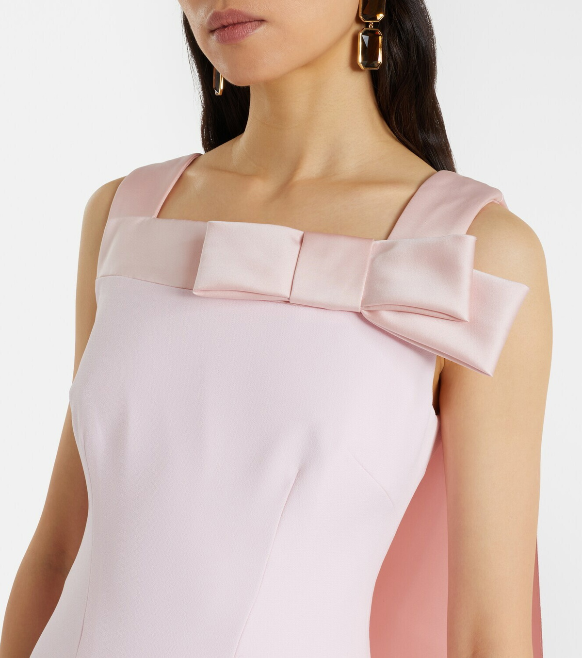 Safiyaa Harley caped crêpe gown