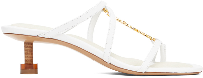 Jacquemus White Le Chouchou Les Sandales Basses Pralu Heeled Sandals Jacquemus