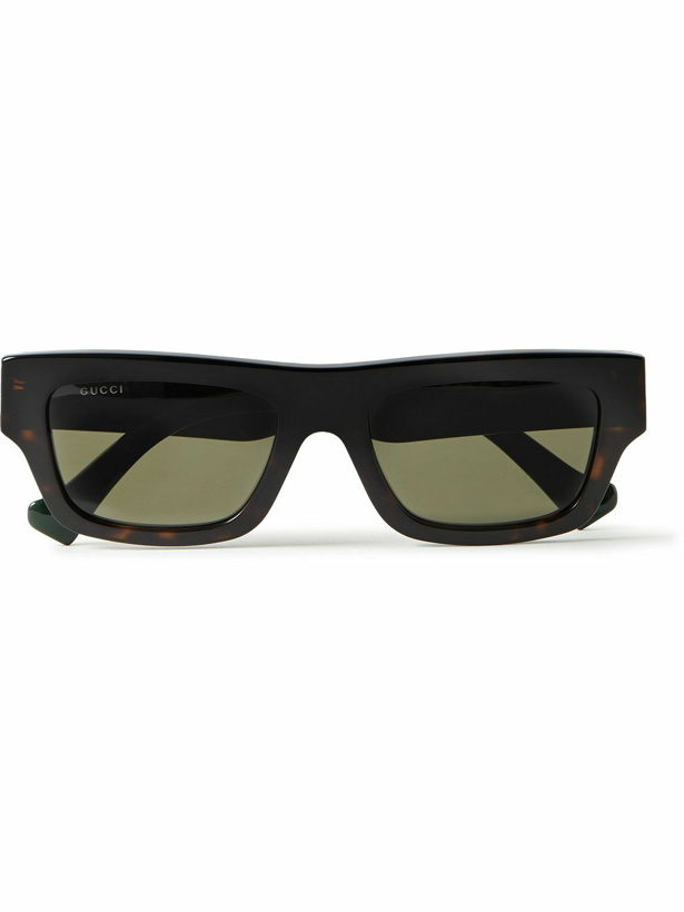 Photo: Gucci Eyewear - Rectangular-Frame Tortoiseshell Acetate Sunglasses