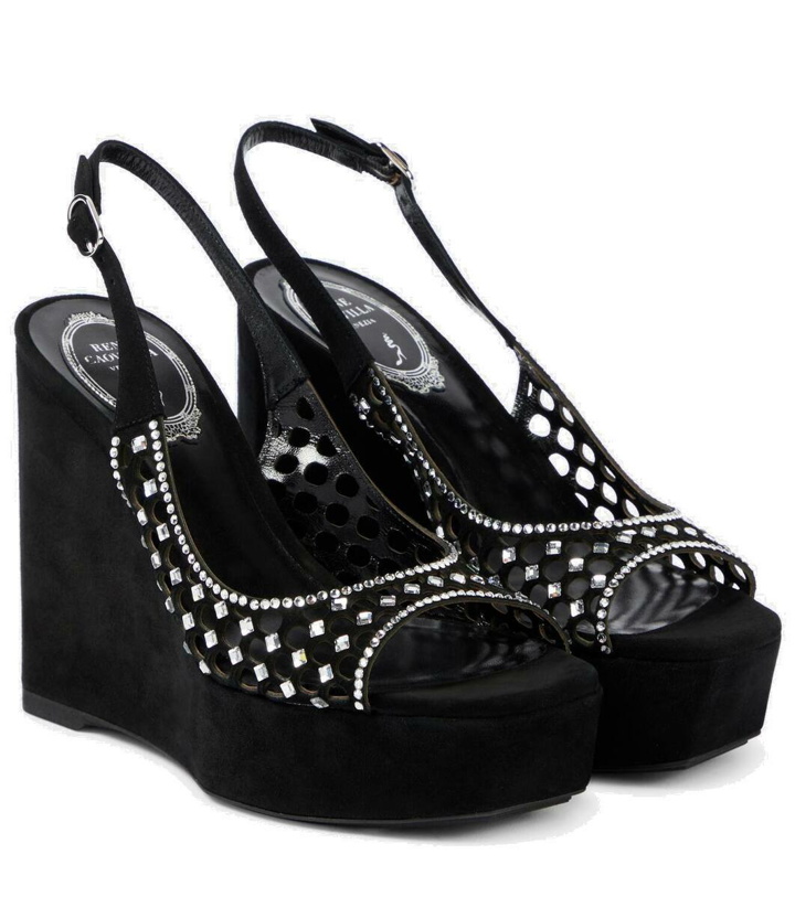 Photo: Rene Caovilla Embellished suede platform sandals