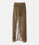 Jacques Wei Asymmetric draped maxi skirt