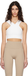HÉROS White 'The Strap Crop' Sport Top