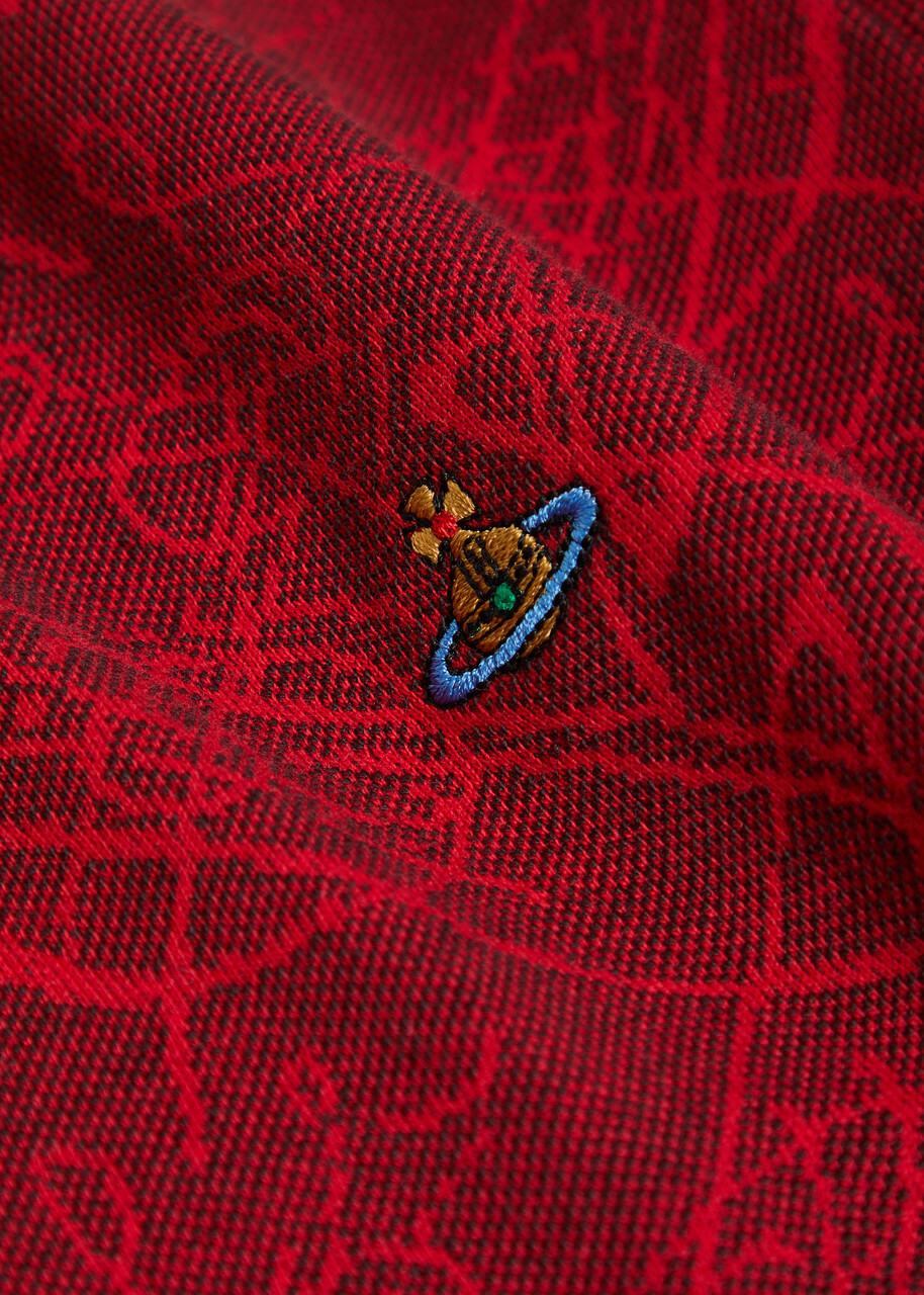 Vivienne Westwood Classic Logo-jacquard Cotton Polo Shirt Red
