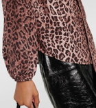 Rixo Moss leopard-print silk blouse