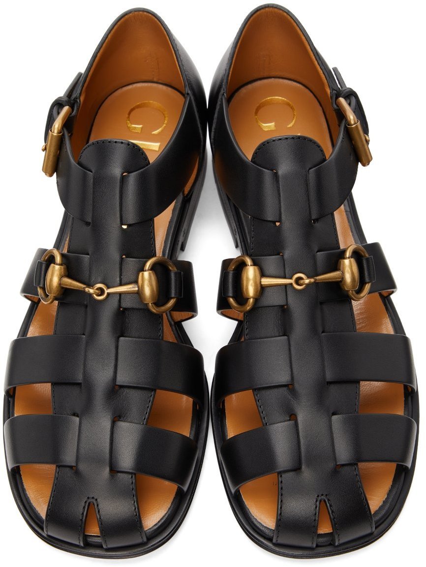 Gucci Black Horsebit Sandals Gucci