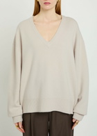 Extreme Cashmere N°457 Jack V-neck Cashmere-blend Jumper - Light Grey - One Size
