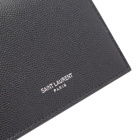 Saint Laurent Men's Grain Leather Credit Card Holder in Black