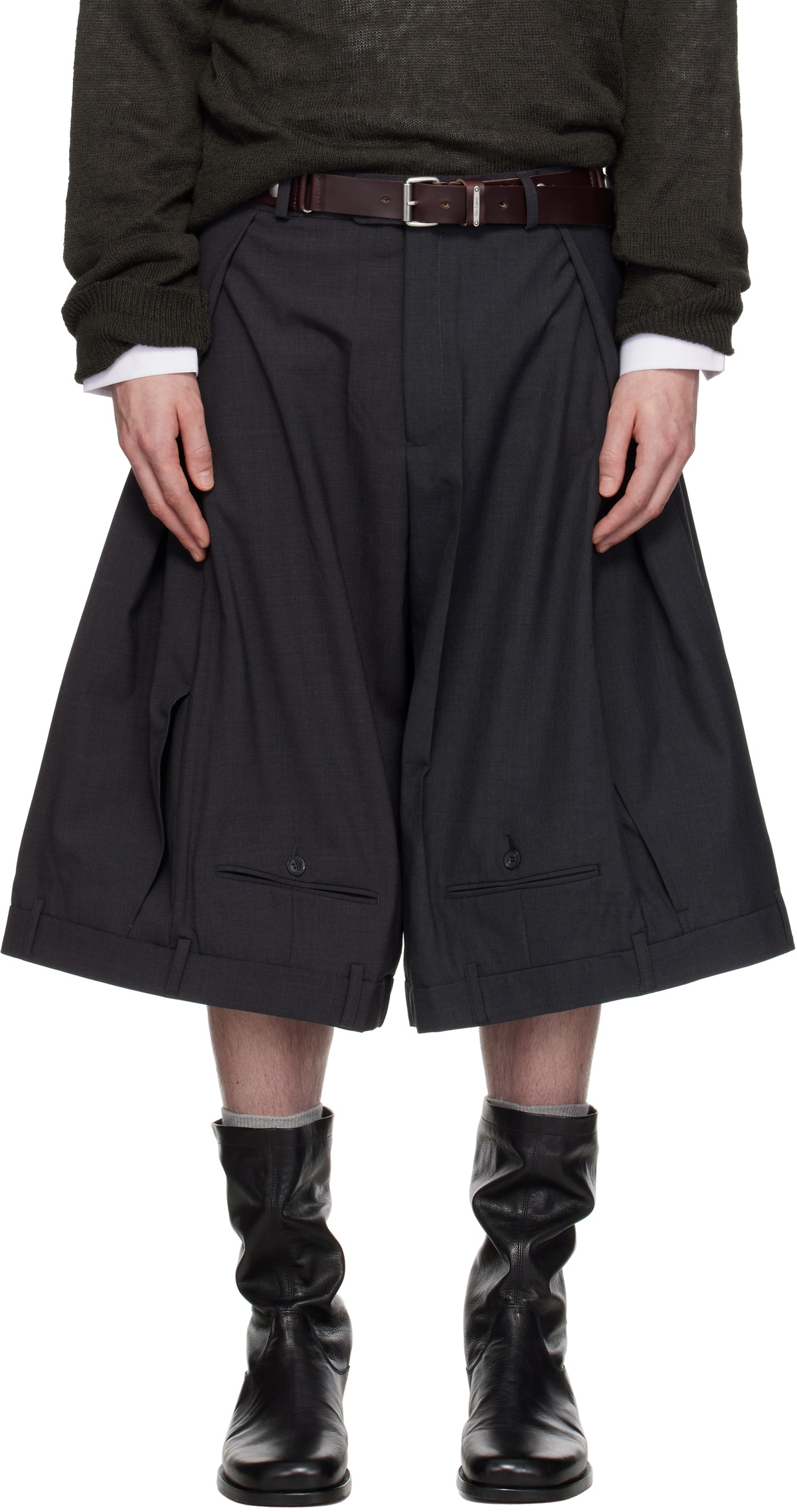 【関税込み】HODAKOVA Upside Down Trouser ベスト HODAKOVA Gray Suit Shorts HODAKOVA
