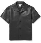 BOTTEGA VENETA - Convertible-Collar Leather Shirt - Brown