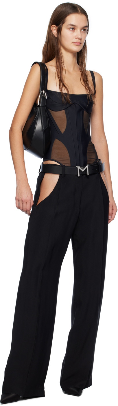 Mugler Black Logo Belt