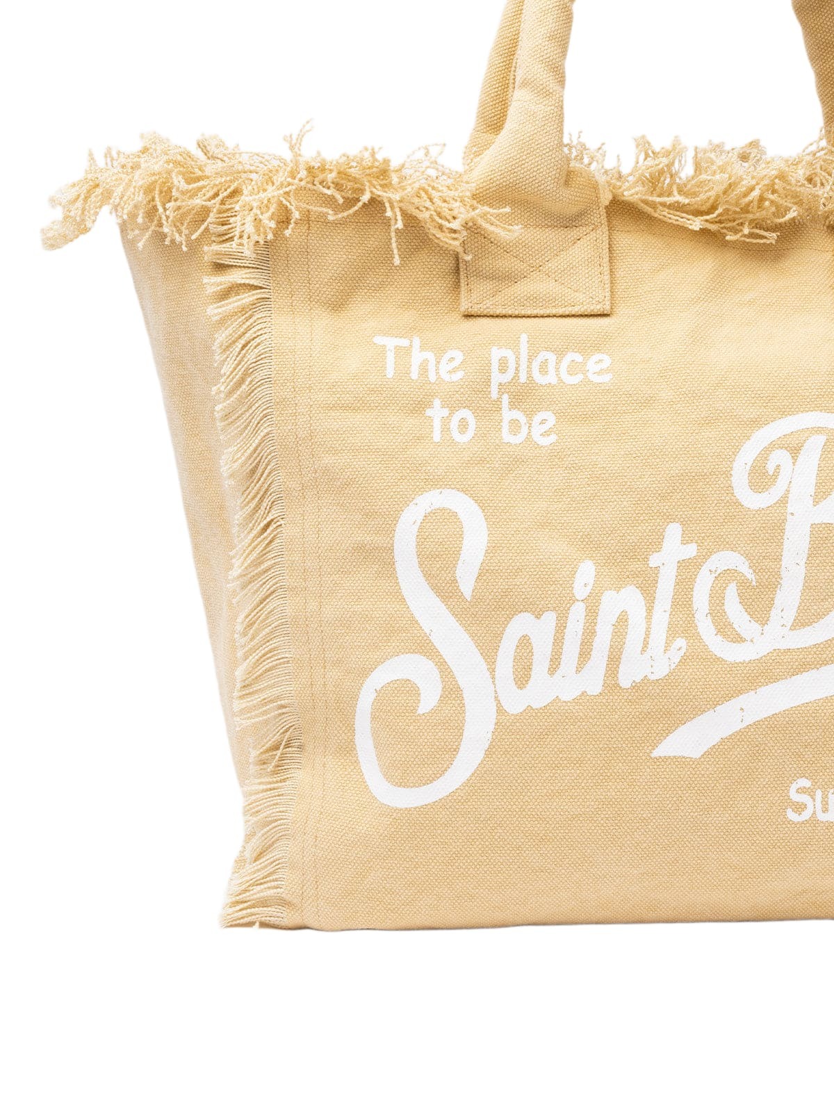 MC2 Saint Barth Beige Cotton Canvas Vanity Tote Bag
