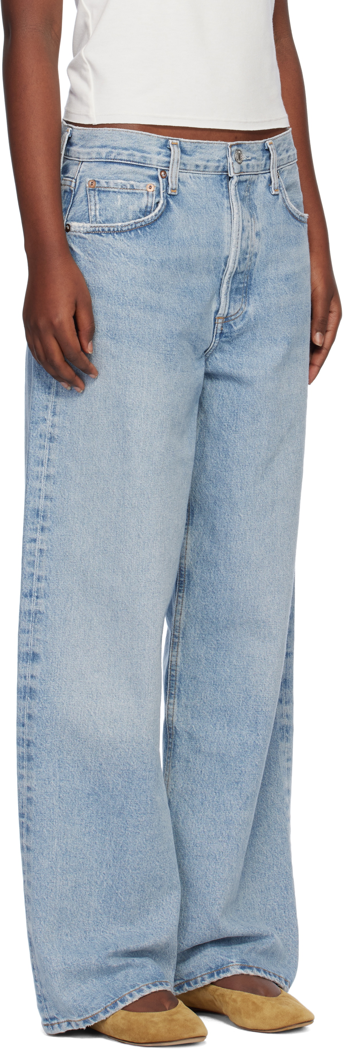 AGOLDE Blue Low Slung Baggy 30.5 Jeans