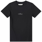 Maison Margiela Men's Embroidered Text Logo T-Shirt in Black/White