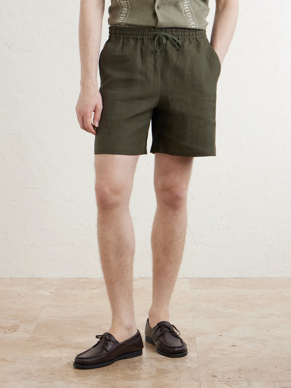 Aimé Leon Dore - Straight-Leg Linen Drawstring Shorts - Green