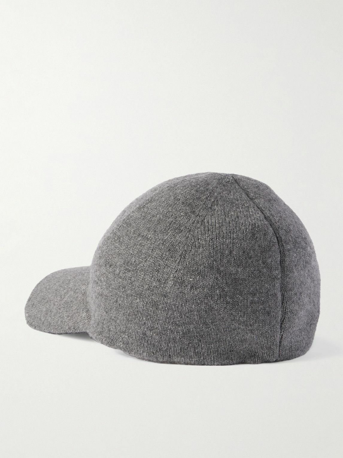 SAINT LAURENT - Logo-Embroidered Ribbed Cashmere Baseball Cap - Gray