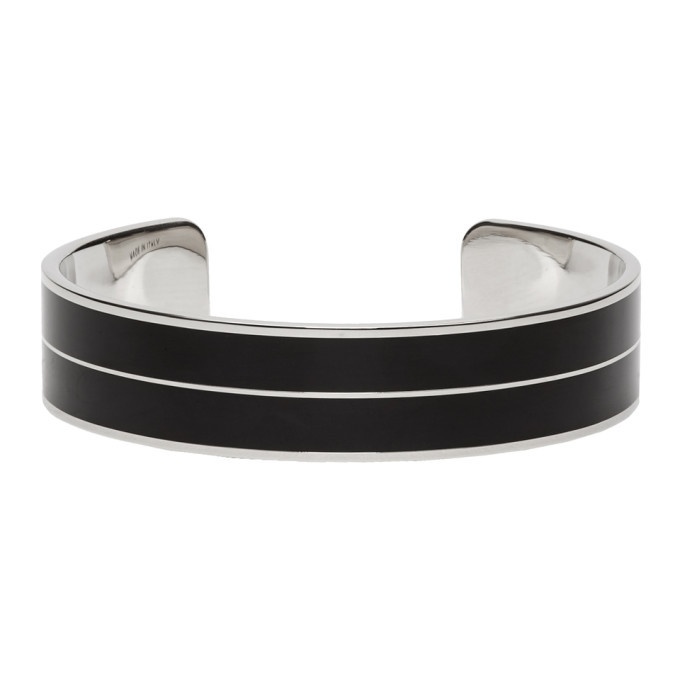 Photo: Givenchy Silver and Black Signature Bangle Bracelet