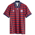 Adidas FC Bayern Munich Lifestyler Jersey Top in Red/Dark Blue