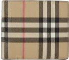 Burberry Beige Vintage Check E-Canvas Bifold Wallet