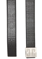 Givenchy Logo Embossed Leather Belt Black