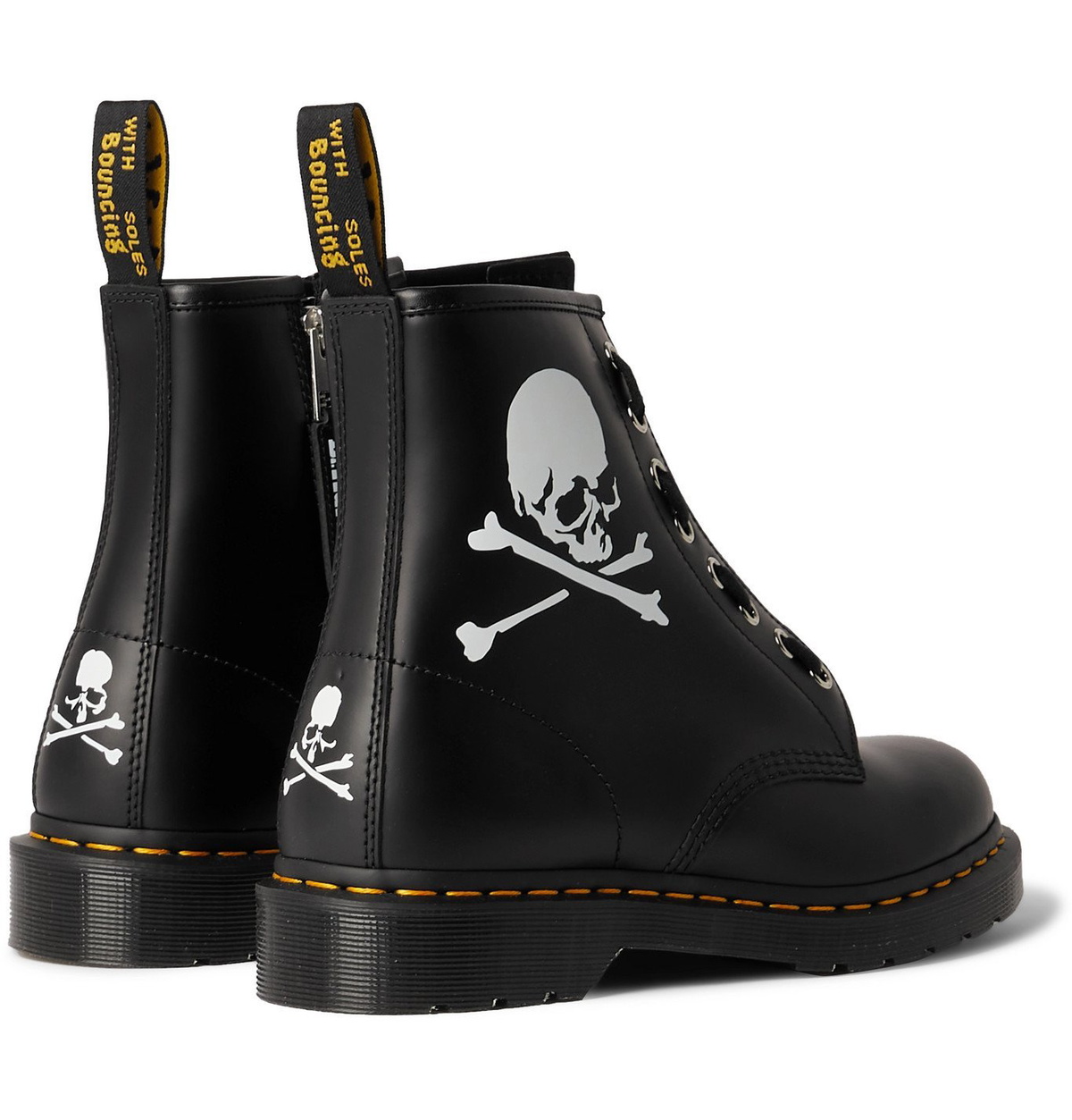 Dr. Martens - MASTERMIND WORLD 1460 Printed Leather Boots - Black