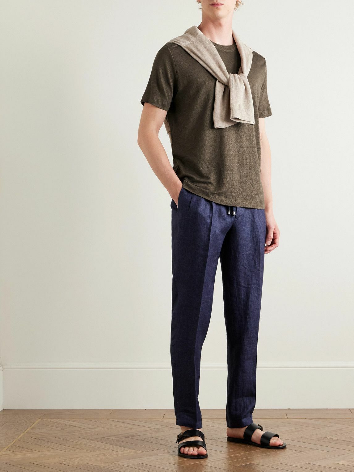 De Petrillo - Linen-Jersey T-Shirt - Brown