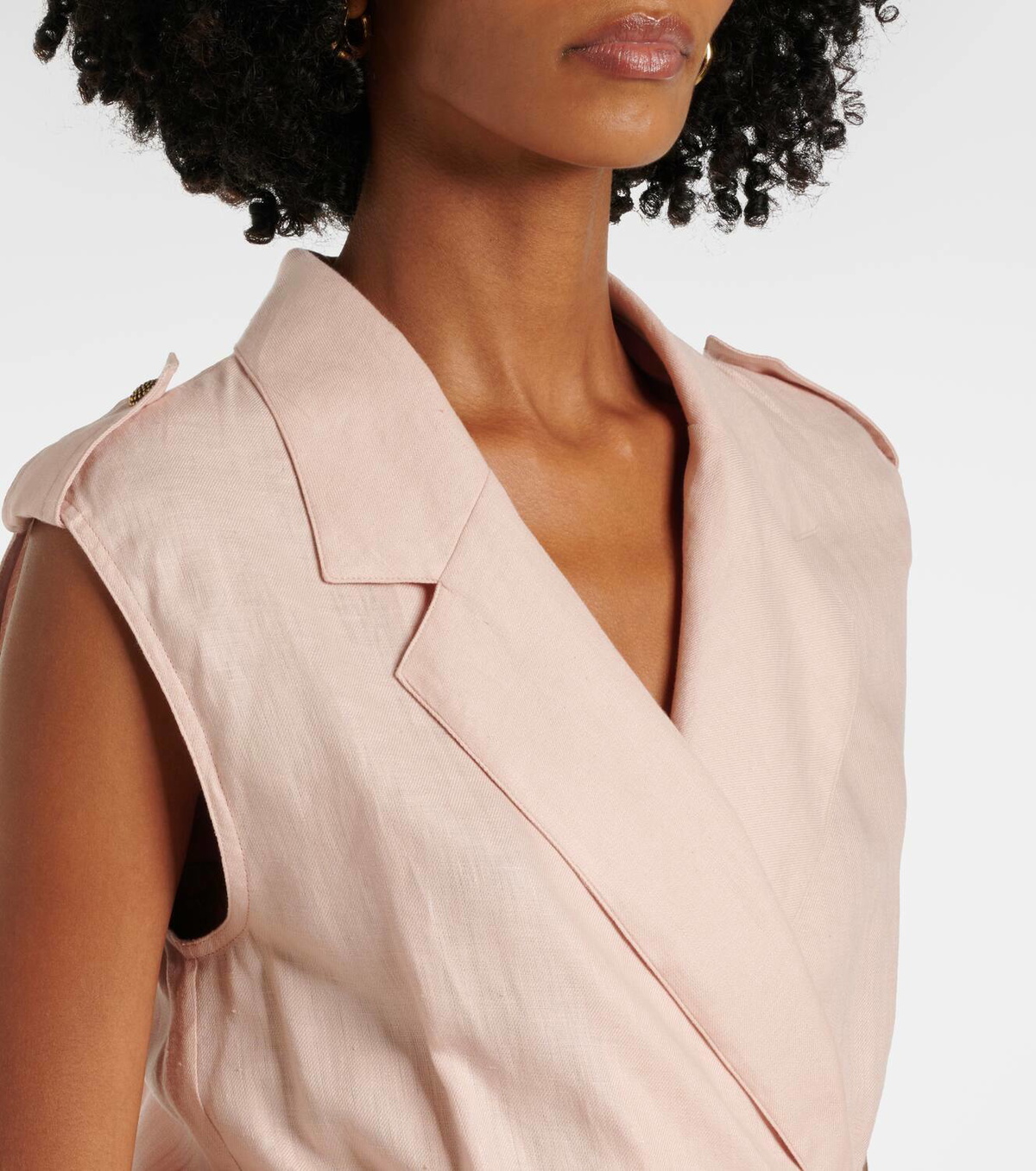 Loro Piana Bryce pleated linen midi dress