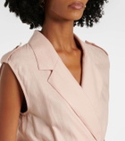 Loro Piana Bryce pleated linen midi dress