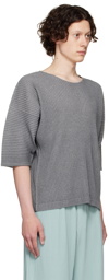 Homme Plissé Issey Miyake Grey Polyester T-Shirt