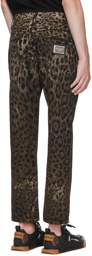 Dolce & Gabbana Black & Brown Leopard Jeans