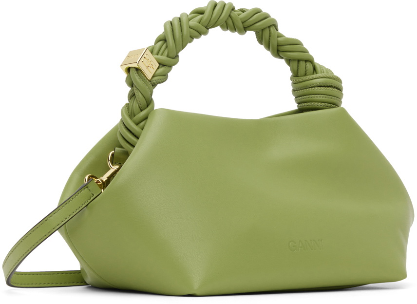 【GANNI】OCCASION TOP HANDLE BAG グリーン　美品 GANNI Green Bou Bag GANNI