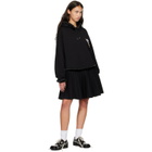 Chopova Lowena Black Fuzzy Pearl Hoodie Minidress