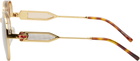 Casablanca Gold Square Metal Sunglasses
