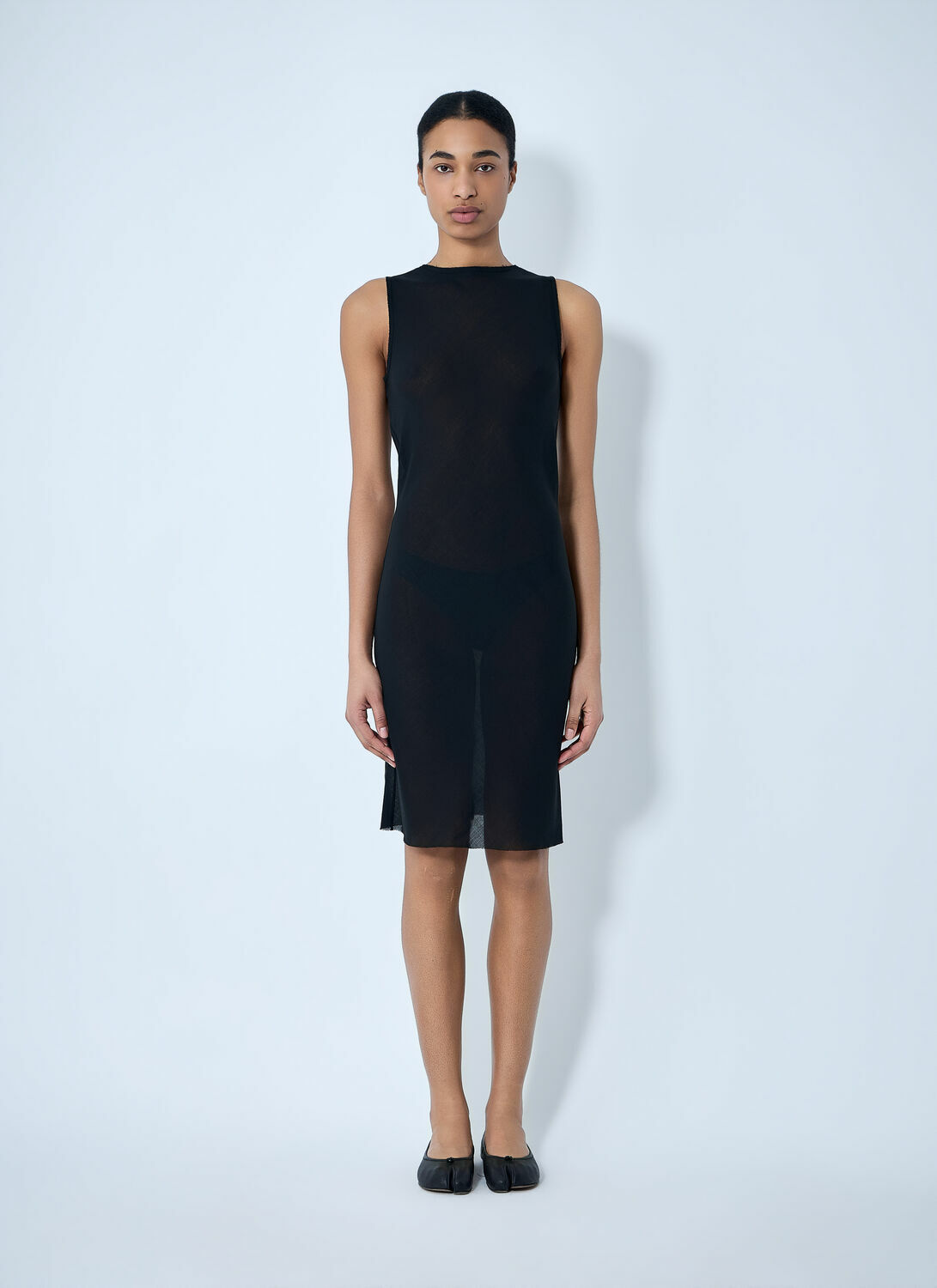 RIER Sleeveless Mesh Midi Dress