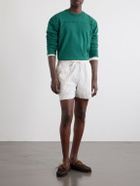 Drake's - Straight-Leg Striped Cotton and Linen-Blend Drawstring Shorts - White