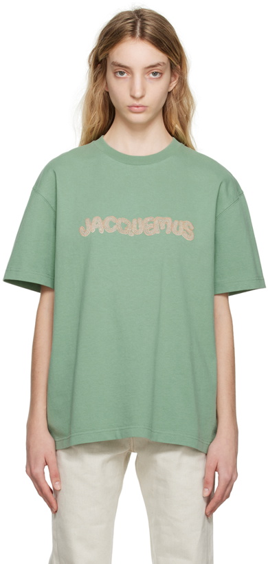 Photo: JACQUEMUS Green Le Raphia 'Le T-Shirt Raphia' T-Shirt