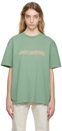 JACQUEMUS Green Le Raphia 'Le T-Shirt Raphia' T-Shirt