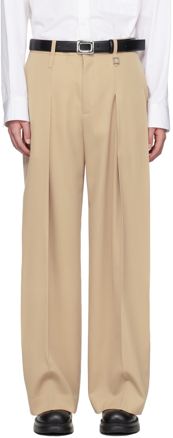 Photo: Wooyoungmi Beige Two-Tuck Trousers