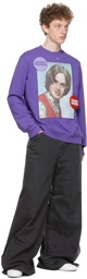 Raf Simons Purple Distressed 'Teenage Dreams' Sweatshirt