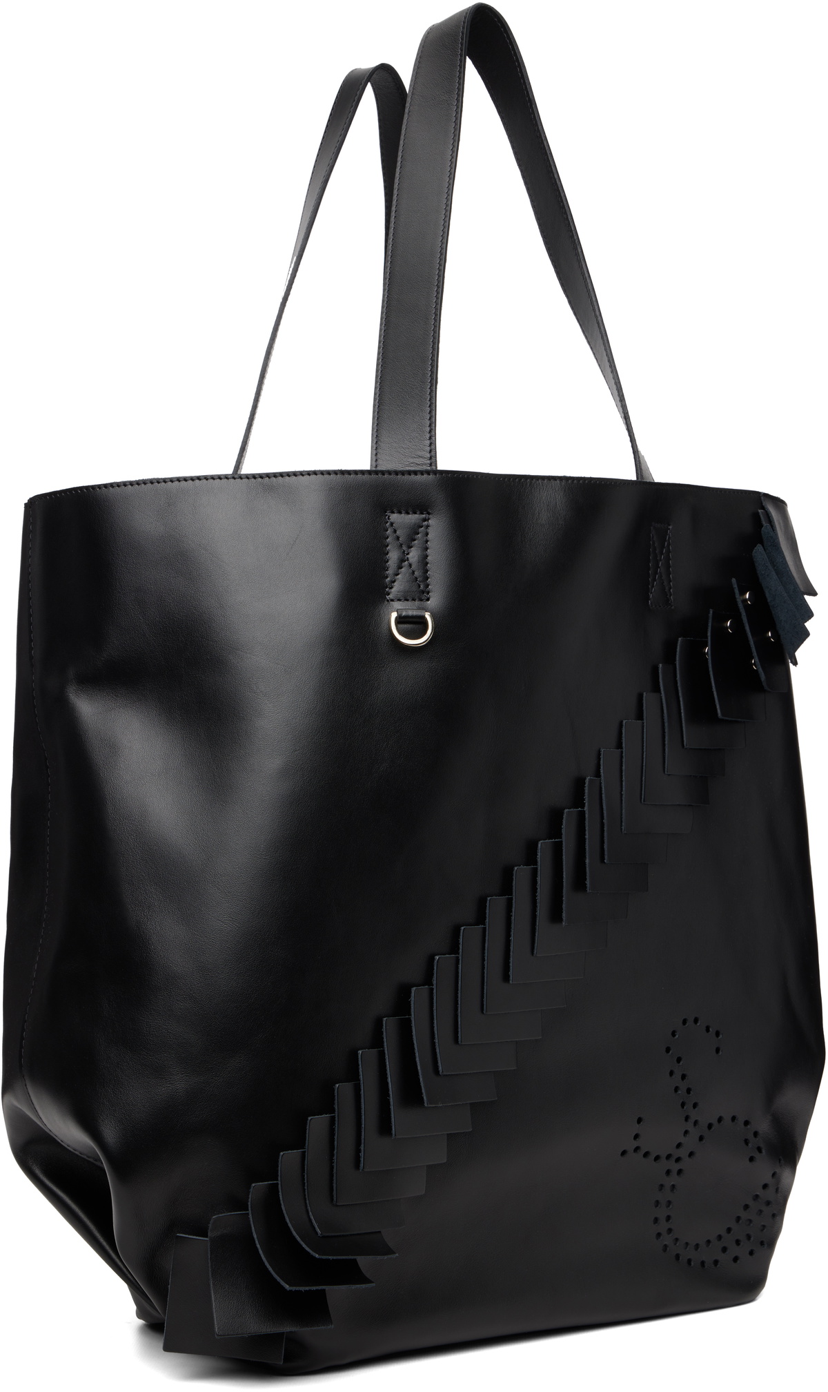 Stefan Cooke Black Leather Patch Tote