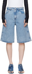 Coperni Blue Faded Denim Shorts