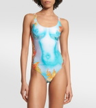 Jean Paul Gaultier Flower Collection printed swimsuit