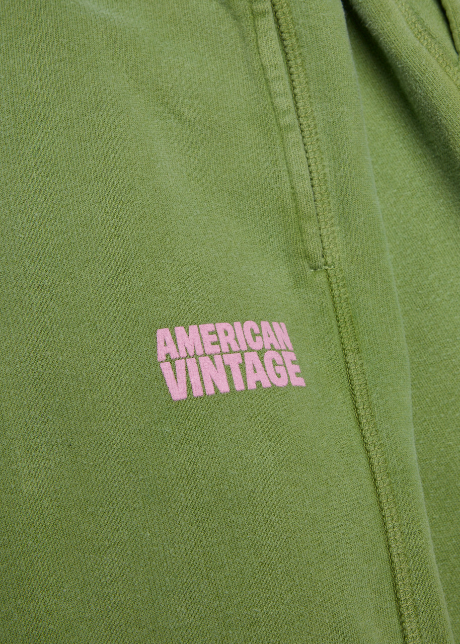 American Vintage Plizzy Logo-print Cotton Sweatpants Light Green