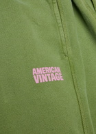American Vintage Plizzy Logo-print Cotton Sweatpants Light Green