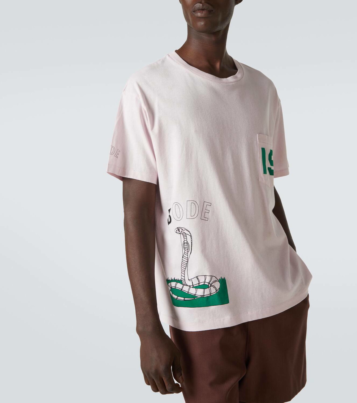 【送料&関税込】Bode T-shirt In White Cotton Bode Cobra printed cotton jersey T-shirt Bode