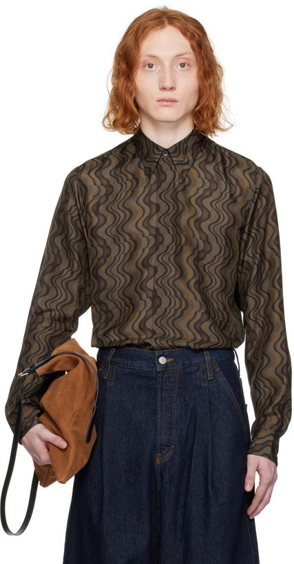 Photo: Dries Van Noten Brown Graphic Shirt