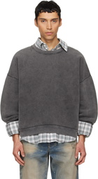 Acne Studios Gray Sweater Logo Patch Sweatshirt