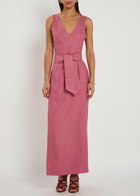 Giuliva Heritage Lyra Linen Maxi Wrap Dress Pink