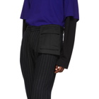 Juun.J Black Straight Pinstripe Trousers