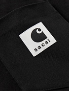 Sacai - Carhartt WIP Logo-Appliquéd Canvas-Trimmed Cotton-Jersey T-Shirt - Black